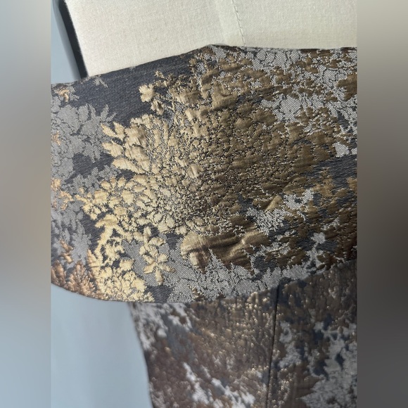 Calvin Klein multi metallic floral off-the- shoulder cocktail dress 2 - Picture 10 of 14